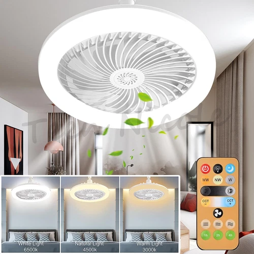 LED Deckenventilator Leise Lüfter Deckenlampe Beleuchtung Dimmbar Fernbedienung