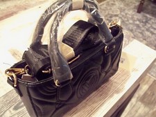 VALENTINO ORLANDI LADY'S HAND BAG  CROSS BODY BLACK VEGAN LEATHER MADE IN ITALY