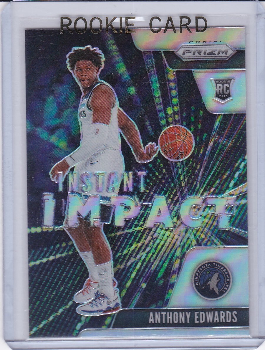 ANTHONY EDWARDS ROOKIE CARD Timberwolves Basketball 2020 RARE SILVER PRIZM $$ RC