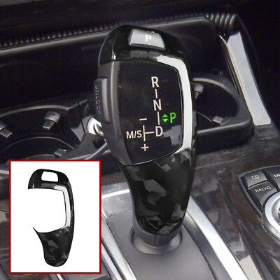 For BMW F30 F20 F10 F15 F25 X5 X3 Gear Shift Knob Cover Trim Forged Carbon Fiber