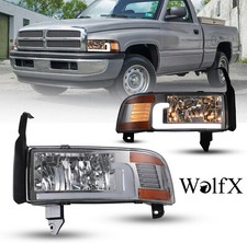 Chrome Clear Led Drl Headlight For 1994-2001 Dodge Ram 1500 2500 3500 Leftright