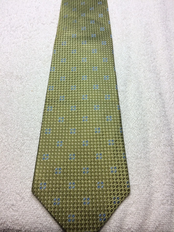 CORBATA HOMBRE ROUNDTREE AND YORKE VERDE CLARO CON AZUL 4 X 59 Foto 2 de 4