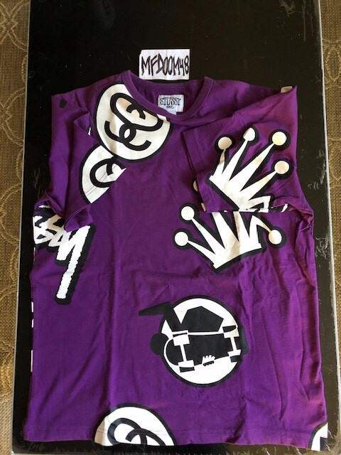 Vintage 90s Stussy Rare Purple All over Logo Print Vintage 90s Stussy Rare Purple All over Logo Print