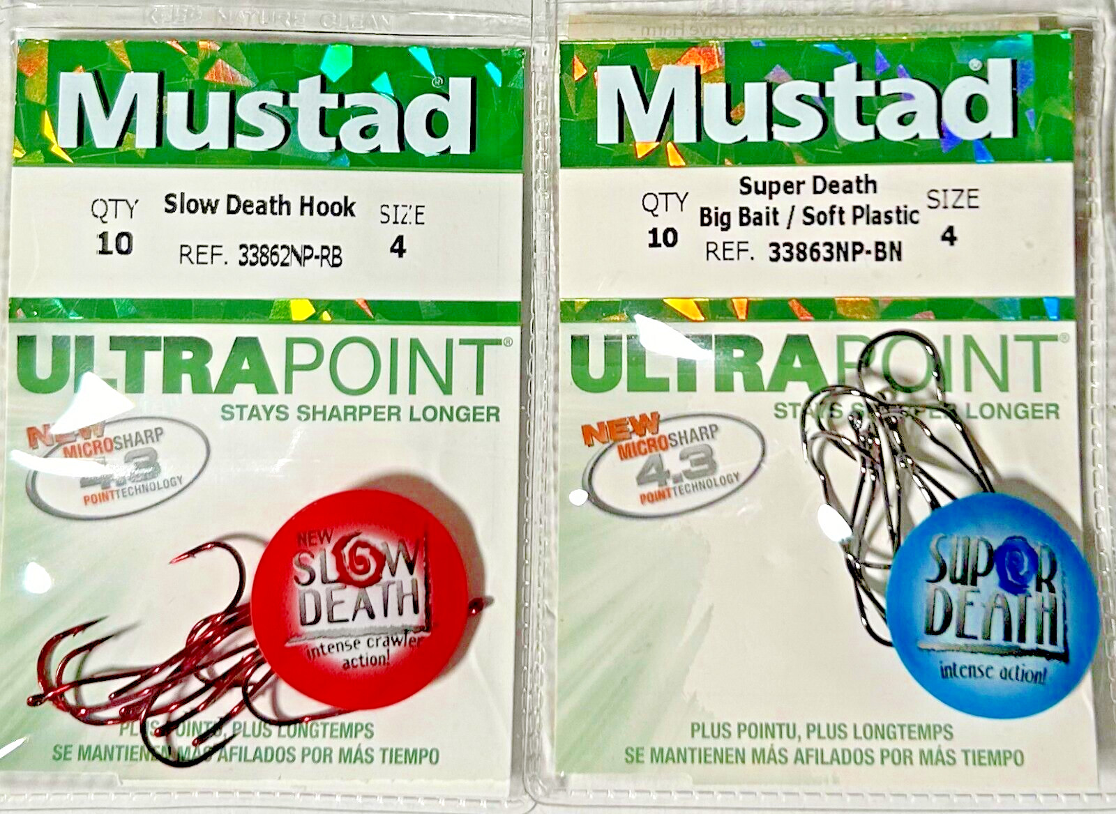 Mustad 33862 SLOW DEATH 33863 SUPER DEATH Ultra Point 10 Pack