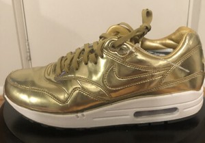 MENS NIKE AIR MAX 1 PREMIUM ID LIQUID GOLD-WHITE SZ 7 [829357-991] | eBay