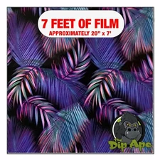 Hydrographic film Colored Palms hydro dipping 7' x 20" hydro dip