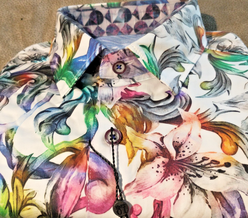 NWT Robert Graham men's 2XL Short Sleeve Button Down Shirt Abstract Arts Classic - Picture 7 of 22