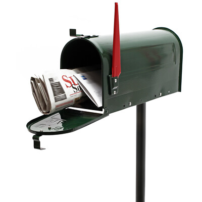 US Mailbox Briefkasten Amerikanisches Design grün Standfuß Postkasten Post