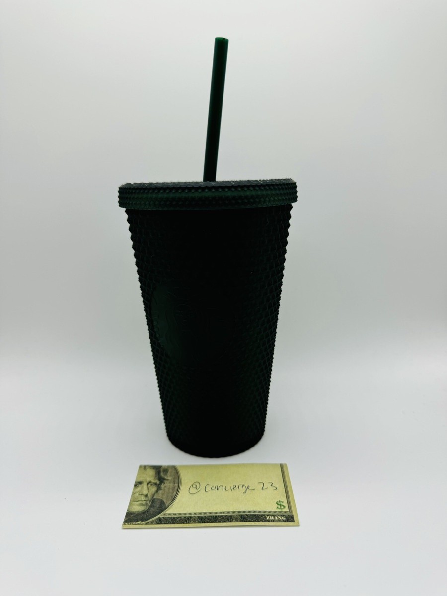 New Starbucks 2022 Venti 16oz Cold Cup Tumbler Winter Studded Matte Dark  Green