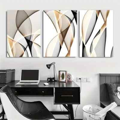 3pcs  Vertical Oblong Modern Graphical Geometry  Canvas Unframed