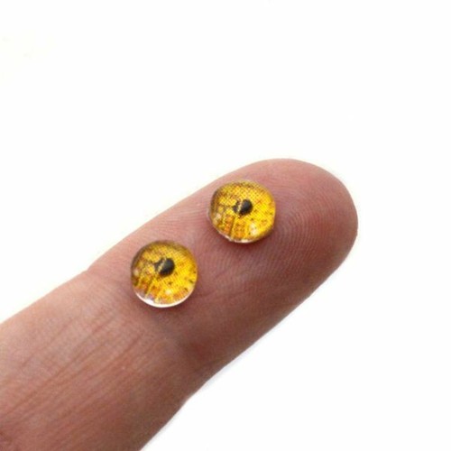12 mm goldenes Roboterauge flache Rückseite Cabochons für Schmuckherstellung, Puppen, Taxidermie - Bild 2 von 6