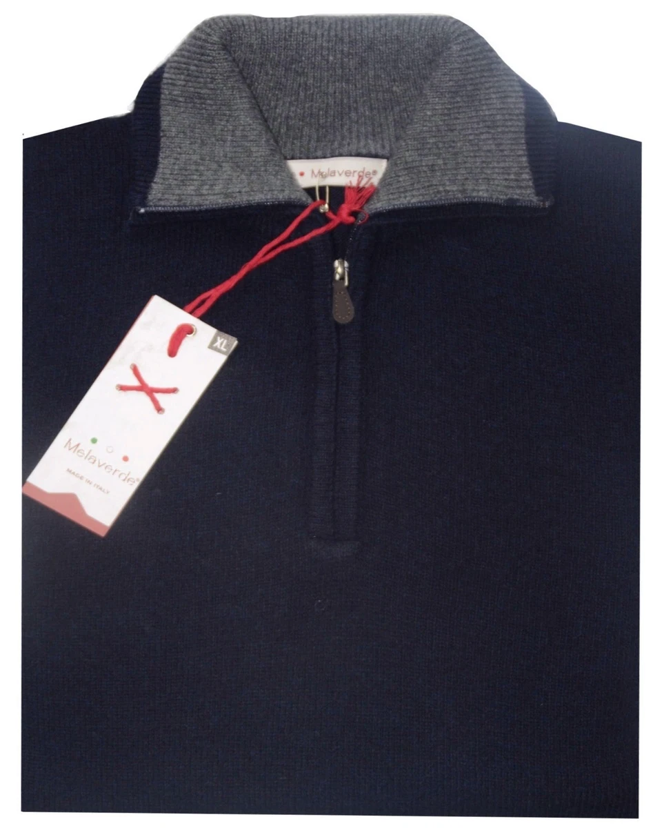 Pull Homme Laine D Agneau 4XL 5XL 6XL Bleu Cou Zip Made IN Italy Grande Taille eBay
