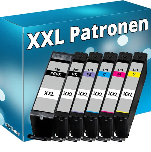 DRUCKER PATRONEN für CANON PGI-580 CLI-581 XXL PIXMA TR7550 TR8550 TS6