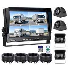 DVR 7"Quad Monitor 4x Backup Camera 1080P AHD Night Vision for Truck RV Bus