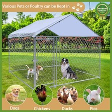 6.56 ft Pet Dog Run Dog House Kennel Shade Cage Enclosure w/ Cover Dog Playpen