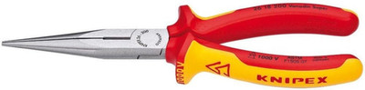 KNIPEX Tools - Long Nose Pliers with Cutter, 1000V Insulated (2618200Sba),Yellow