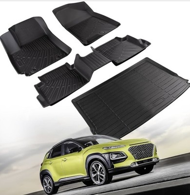 All Weather Floor Mats Hyundai Kona 2024-2026 Cargo Liner Waterproof Rubber Set 