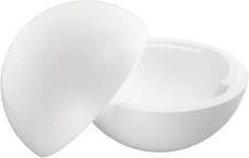 Styroporkugel 2-Teilig, Durchmesser 20cm, Styroporkugel teilbar, Halbschalen, 1
