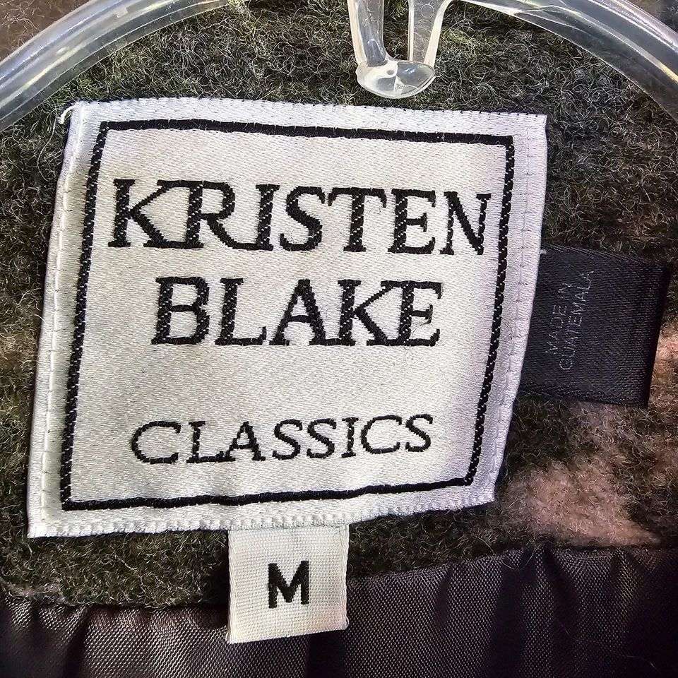 Abrigo de lana Kristen Blake vintage para mujer mediano botón delantero sol estampado por todas partes Foto 4 de 4