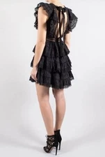 ZIMMERMAN Juniper Pin Tuck Black Ruffle Dress Size 0 - AU8 / US4