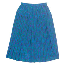 Gonna Pieghettata Blu Lunga In Herringbone Per Donna XS