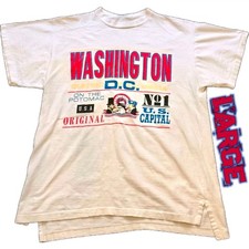 Vintage 90s Washington DC T Shirt Mens Large Single Stitch White Made In USA Tee
