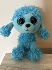 TY Beanie Boos Mandy Blue Poodle 6  Plush Glitter Eyes