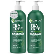 Kesmedik Tea Tree Body Wash, Holistic Antifungal  Antibacterial Body Wash - 2PK