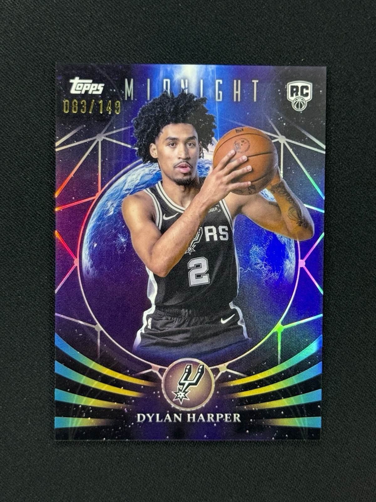 2025-26 Topps Midnight Basketball Dylan Harper Moonfall Midnight /149 RC ROOKIE
