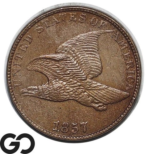 1857 Indian Head Cent Penny Solid Gem BU++, Rare This Nice!