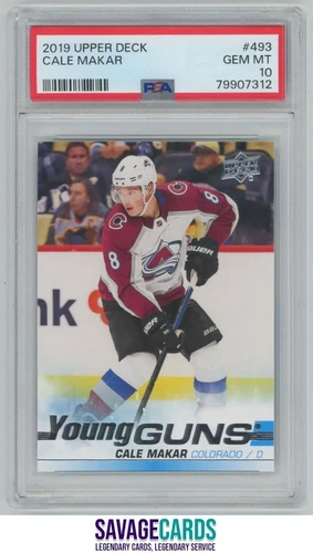 2019-20 Upper Deck Young Guns Cale Makar PSA 10 #493 Colorado Avalanche