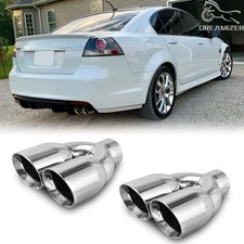 2.5 In 3.5 Outlet Quad Exhaust Tips Double Wall Pipe For Pontiac G6 G8 Gt Gxp
