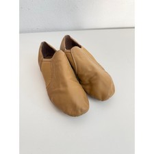Balera Tan Leather Slip On Jazz Shoes Split Sole Dance Shoes Womens 8.5