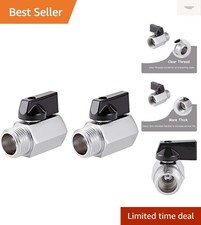 2 Pack Brass Mini Ball Valve 1/2" NPT Female x Male Thread Shut-Off Valve