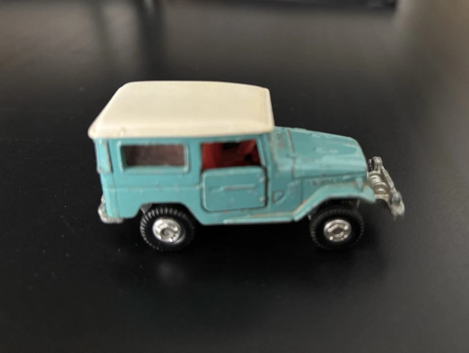 1980s Toyota Land Cruiser Light Blue White Top 1/60 Vintage Tomica Japan - Image 3 of 4
