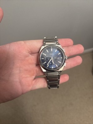 Fossil Blue Stainless Steel Watch Dark Blue Dial, Silver Case, IBM PR-5099