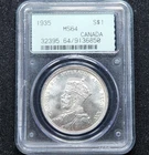 Silver 1935 Canada $1 Dollar | PCGS MS64 OGH 2.1