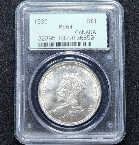 Silver 1935 Canada $1 Dollar | PCGS MS64 OGH 2.1