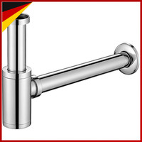 Edelstahl Siphon FüR Waschbecken Universal Abflussrohr 1 1/4″ 15-23 Cm Chrom