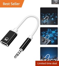 Durable 3.5mm to USB C Audio Adapter - Lightweight, Glossy Finish, Travel Ready