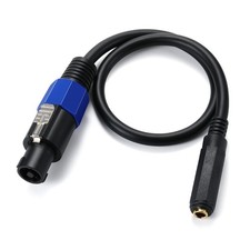 Speakon Male Connector to 6.35mm 1/4" TS Female Plug Speaker Cable Wire