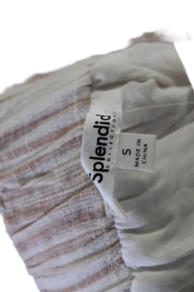 Espléndida Maxi Falda Para Mujer Rayas Elástica Cintura Corbata Rosa Blanca Talla S Foto 4 de 4