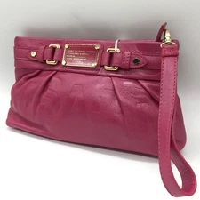 Marc Jacobs Shoulder Bag Clutch Bag 3-way Genuine Leather Red, In Good Condition