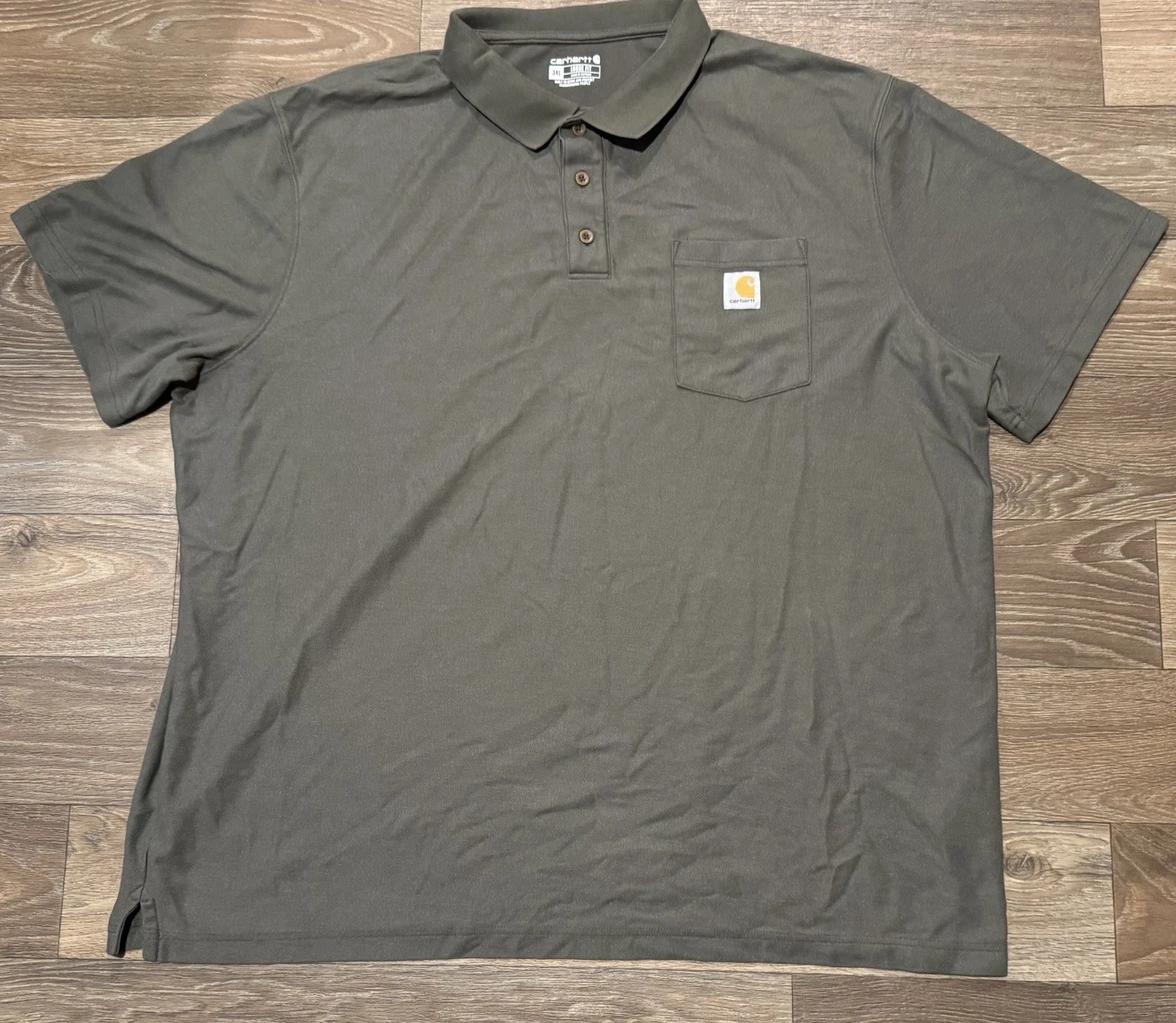 Carhartt Mens Olive Green Loose Fit Pocket Polo Shirt 3XL