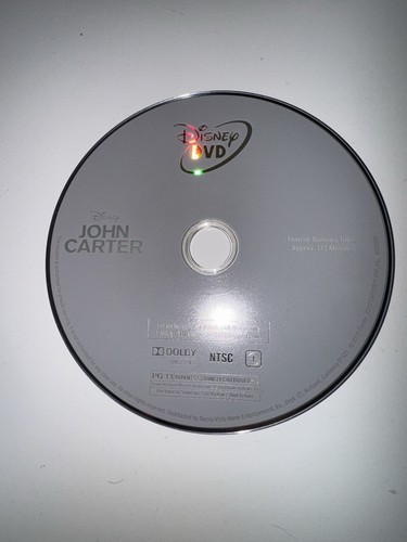 John Carter (DVD, 2012) WF1 DISC ONLY NO TRACKING