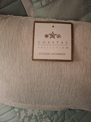 Coastal Collection Beach Pearl Beads Shells Pillow 14x11 Multi Color Cream Back - Picture 6 of 11