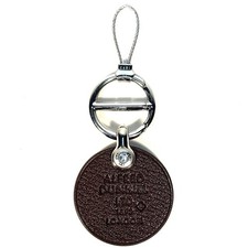 DUNHILL Duke Round Goat Leather ID Tag Key Fo...