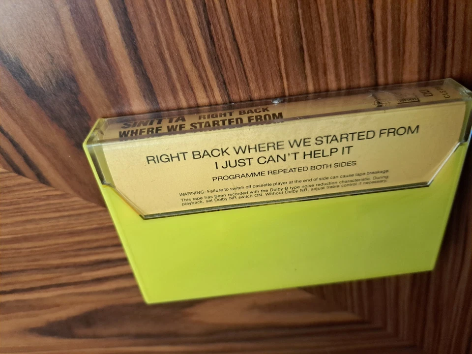 Sinitta Right Back Where We Started From Cassette Single 1989 Oz Pressing  - Image 4 of 4