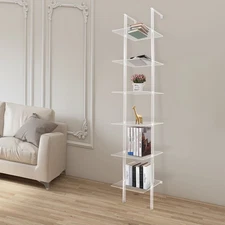 6 Tiers Acrylic Bookshelf, Modern Clear Wall-Mounted Book Shelf for Small Spaces
