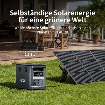 DE ABOK Ark2000 Tragbare Powerstation 1536Wh LiFePO4 für für Camping, Notfälle